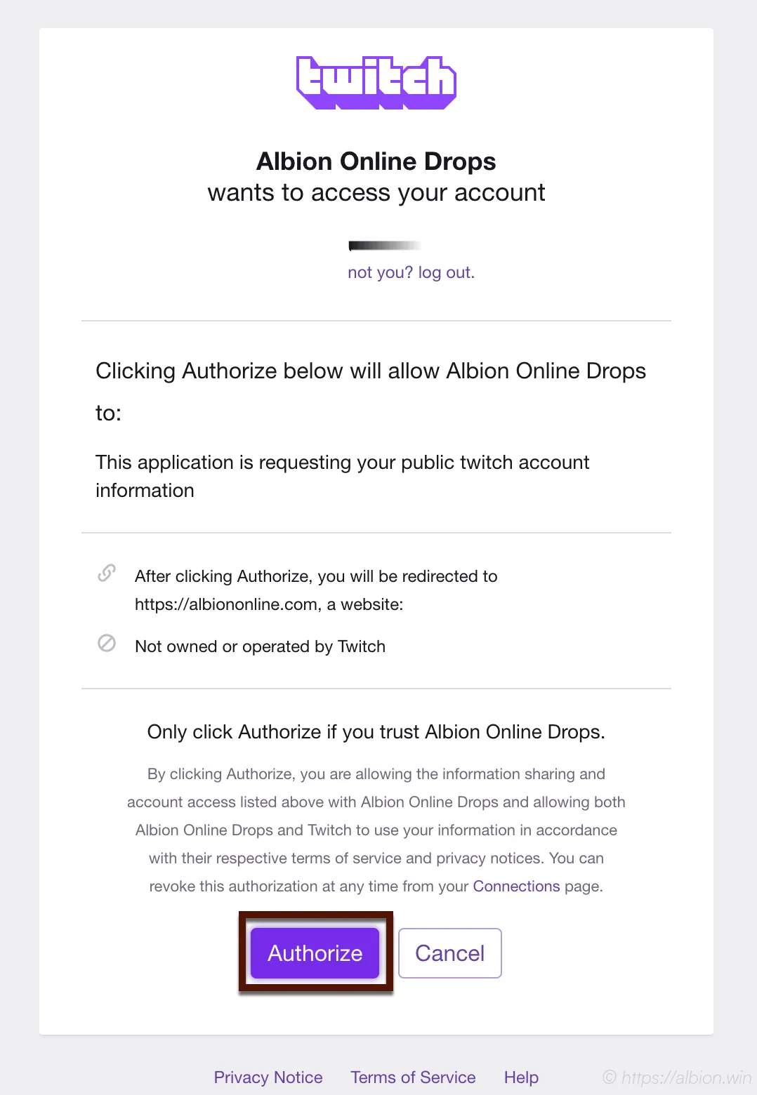 Authorize Twitch